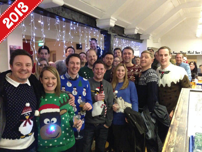 2013 Christmas Pub Crawl group photograph