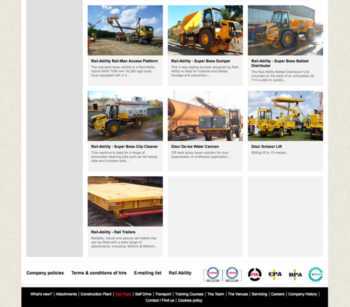 A.P. Webb Plant Hire Ltd. website