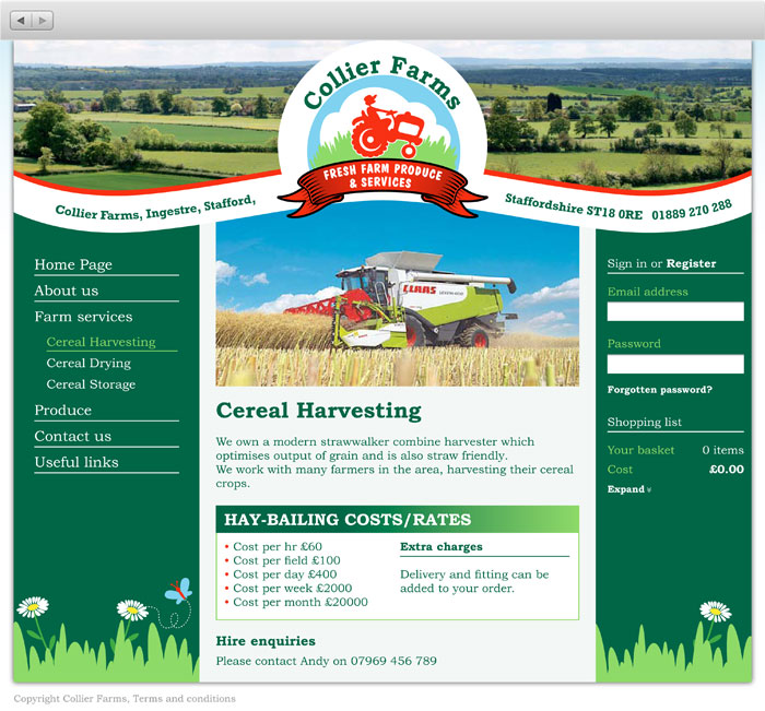 Collier Farms website