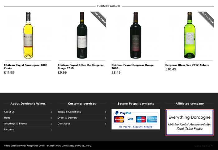 Dordogne Wines website