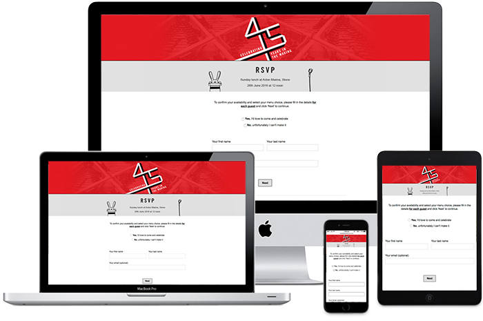 RSVP webpage